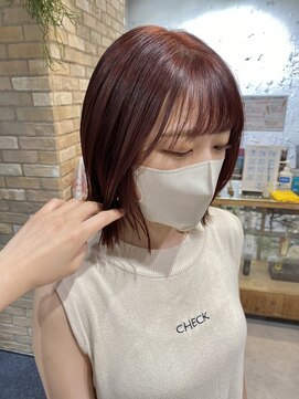 ゼスト 三鷹店(ZEST) 【ZEST 三鷹 】切りっぱなしボブ×オレンジブラウン