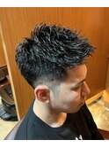 銀座 理容室 アイロンパーマ メンズショート