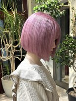 ヲタク(wotaku.)&nbsp;ホワイトピンクブリーチ2回ハイトーンケアブリーチボブ髪質改善