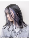 インナーカラー#切りっぱなしボブ#ケアブリーチ#ダブルカラー