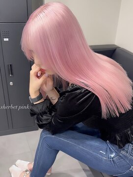 ベレーザ 渋谷(BELEZA) 7382シルキーグレーベージュベビーピンク艶髪ハイトーンカラー