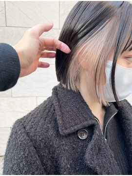 エミス バイ メルト 吉祥寺(emis by melt) 【堀惠】インナーカラーイヤリングカラーホワイトベージュ吉祥寺