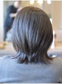 レイヤーボブ/外ハネ/30代/40代/大人スタイル/黒髪