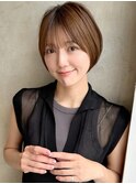 似合わせ ショート ボブ 30代 40代 小顔 新宿 ひし形 前上がり