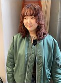 ゆるふわ大人可愛い♪20代30代ミディアムレイヤーパーマピンク