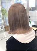 韓国ヘア顔周りレイヤーミルクティーベージュグレージュカラー
