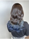 裾カラー×Cool Blue