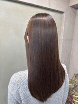 ファビ 渋谷(Fab)&nbsp;くびれヘア/暗めカラー/アプリコットオレンジ/縮毛矯正