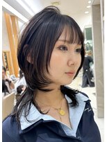 ピークアブー 銀座並木通り(PEEK-A-BOO)&nbsp;ウルフ黒髪ウルフフェイスレイヤーウルフカットレイヤーウルフ