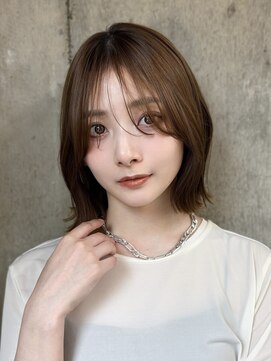 ガーデン 渋谷(GARDEN) ボブ 外ハネボブ くびれヘア 夏 縮毛矯正 ハイライトカラー