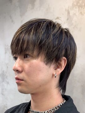 ハーシーバイアポロ 相模大野(HERSHE by apollo) MEN’S HAIR/ブルーブラック/フェザーパーマ/ハイライト