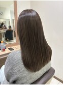 脱白髪染めハイライトで作るオリーブベージュ