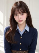 ユーフォリア エヌ 池袋サンシャイン通り店(Euphoria +n)&nbsp;ロングストレートレイヤーシースルーバングチョコレートブラウン