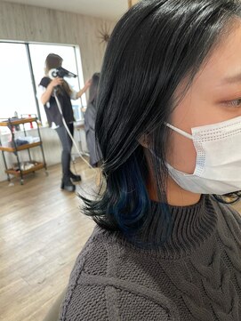 ヘブンリー(heavenly) #インナーカラー#インナーブルー#ネイビー#アッシュベージュ