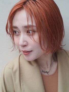 レジュアル(RESSUAL) オレンジ ボブ 大人かわいい フェザーバング