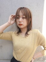 ミディアムレイヤーカットボブウルフ/10代20代/インナーカラー