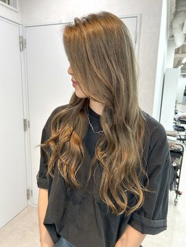 トレヘアー 京都 烏丸(tRe hair) 中明度ミルクティーカラー