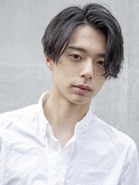 小久保styleフェザーパーマグレーブルーカラー刈り上げショート