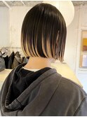 デザインカラーコントラストハイライト切りっぱなしボブ