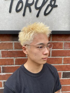 シェノン オム 梅田(CHAINON HOMME) 抜きっぱブロンドスパイキーショート/Men's hair