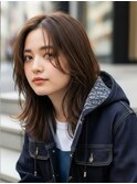 ミディアムヘアー/チャコールグレー/髪質改善/30代40代/越谷