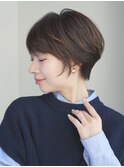 丸みショート・ボブ/丸顔/前髪あり/絶壁解消/30代/40代/50代