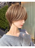 ショート髪質改善ミルクティーベージュ