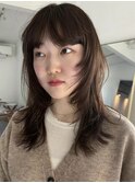 ミルクティーブロンド/デジタルパーマ/ニュアンスウルフ