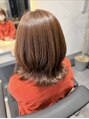 ジールヘアー(GIIL HAIR) ミディアムレイヤー×シナモンピンクブラウンカラー