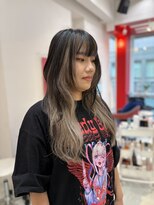 ヘアーライズ 池袋東口店(hair RISE)&nbsp;インナーブリーチシルバーアッシュロングウルフ30代40代50代