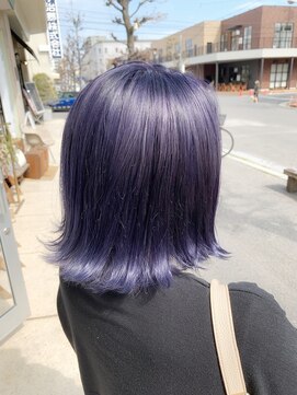 チャプター 問屋町(chapter) ケアブリーチパープルラベンダー外はねボブ切りっぱなしボブ韓国