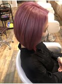 〈mielhair新宿〉艶ピンク　ボブ