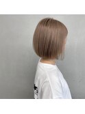 #顎下ボブ×ミルクティーグレージュ