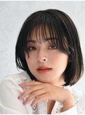ソフトフルバングショート×ダークアッシュ