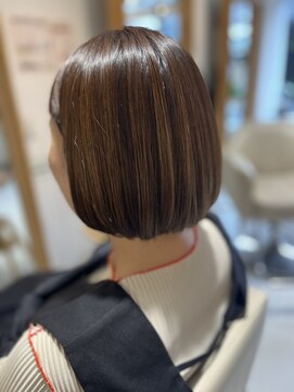 ハナサカヤヘアーサロン(hanasakaya hair salon) 大人ミニボブ×透明感ベージュブラウン