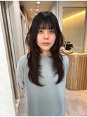 暗髪ロングハッシュカット【広島/本通】