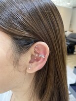 ジーナ 博多筑紫口(Zina)&nbsp;パールにリボンの耳ツボジュエリー♪YURI/博多美容室