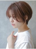 大人可愛い20代30代40代黒髪前下がりショートボブ丸みショート◎