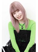 ロングレイヤーシャギーレイヤーブリーチピンクアッシュ