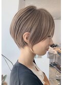 30代40代50代ひし形小顔前下がりショートボブ シースルー