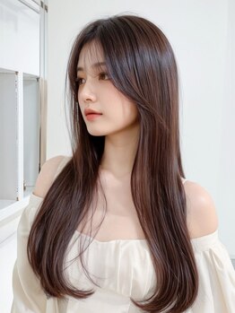 ラックバイエイム(LUCK by eim)の写真/【アリミノクオライン縮毛矯正+Cut+補修ケア¥14500】ダメージを抑え自然なストレートに【LUCK小田原】