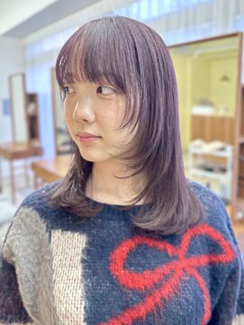 ロジェ(loje) 20代30代40代 ラベンダーグレージュ/ミディアムレイヤーカット