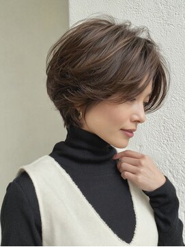 レリーノーブル 西宮北口(RelyNoble) 40代からの大人ショート×明るい白髪染めで若見えカラー