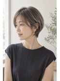 40代50代◎白髪ぼかしハイライト×大人丸みショート