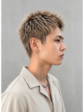 カバーヘア 上尾西口店(COVER HAIR) 夏カラー短髪スパイキーショート/ツーブロ/束感メンズヘアp上尾