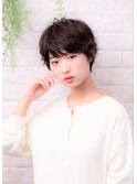 毛先パーマネオウルフ小顔外ハネボブアッシュブラウン
