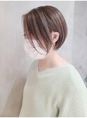 大人ショートボブ/ハイライト/イルミナカラー/ベージュ[調布]
