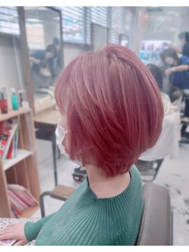 ヘアアンドメイク イムス(hair&make imus) 【imus】フェミニティピンクショート