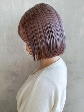 アイティー バイ アルバム 中野店(IT by ALBUM) ラベンダーボブ_アースカラーくびれヘアツートンカラー_ba378092