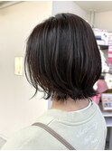 大人可愛いひし形くびれボブ/外ハネボブ/ナチュラルブラウン